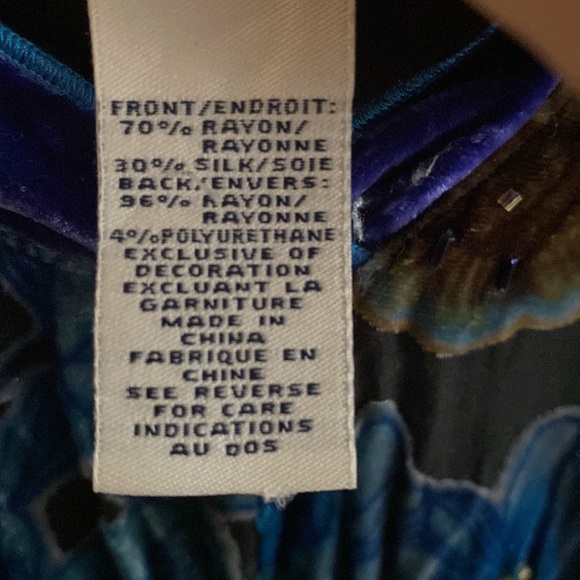 Telluride Clothing Co. Burnt velvet jewel coloured silk blend tank tunic top - Picture 15 of 16